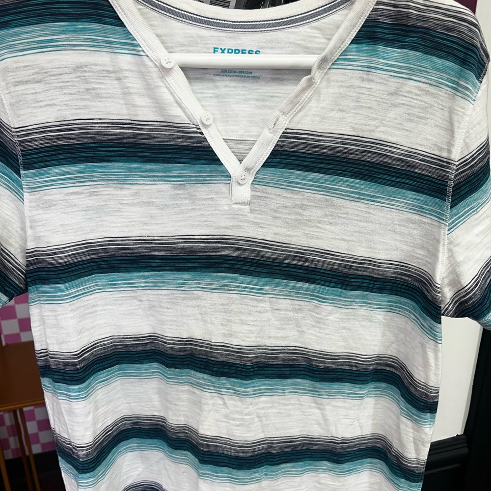Express Gray Henley Shirt